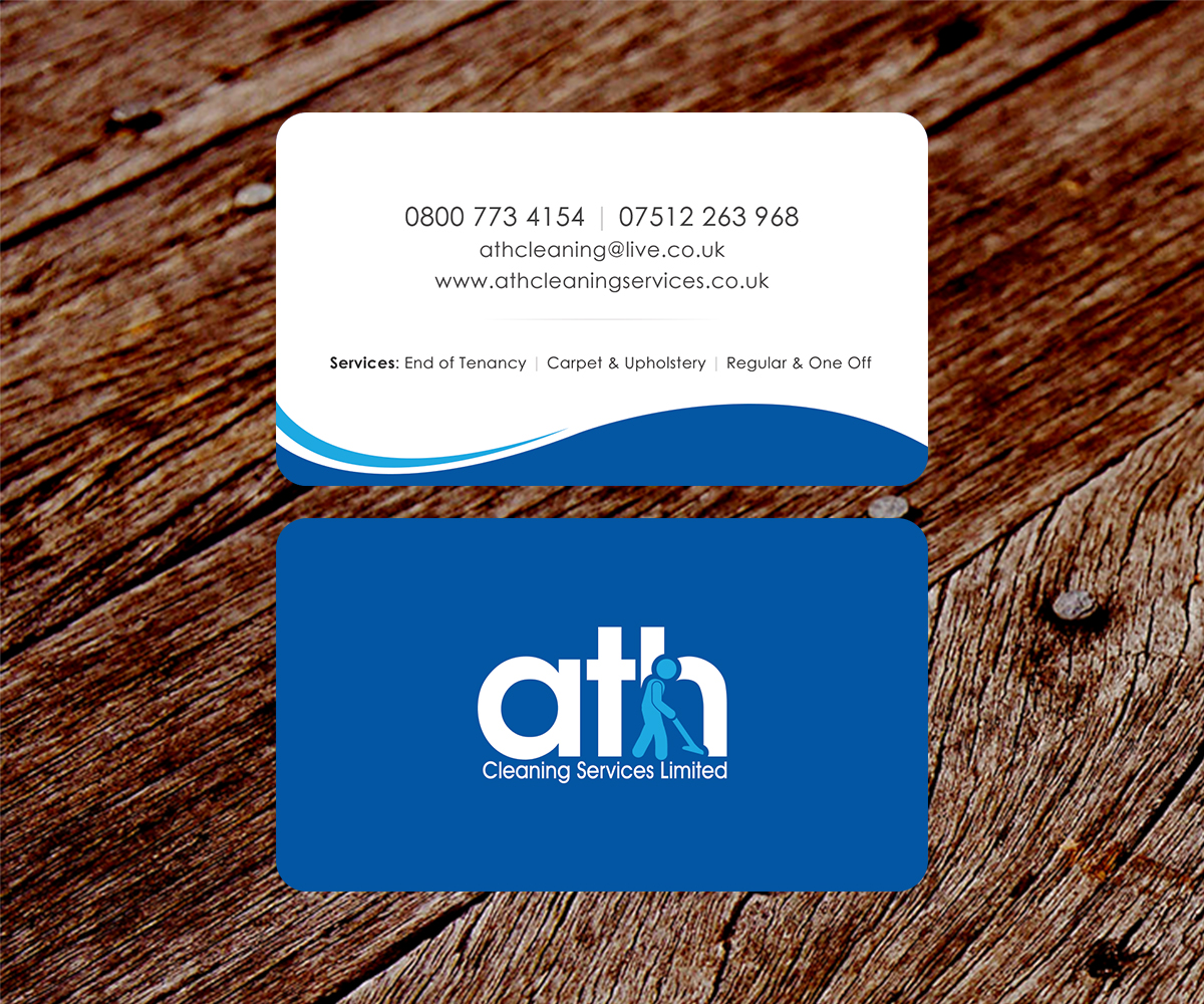 Business Card Design by SS_Designs for ATH Cleaning Services Ltd | Design #10219597