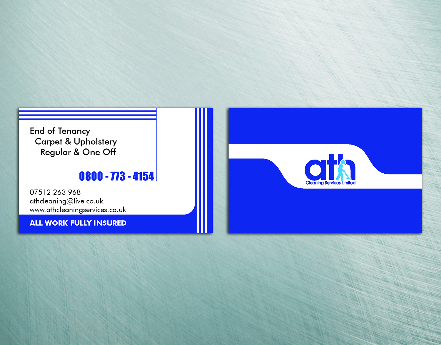 Business Card Design by mrdegrange for ATH Cleaning Services Ltd | Design #9927093