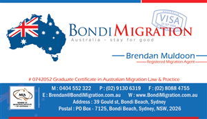 Business Card Design by Akash for Bondi Migration | Design #2148863
