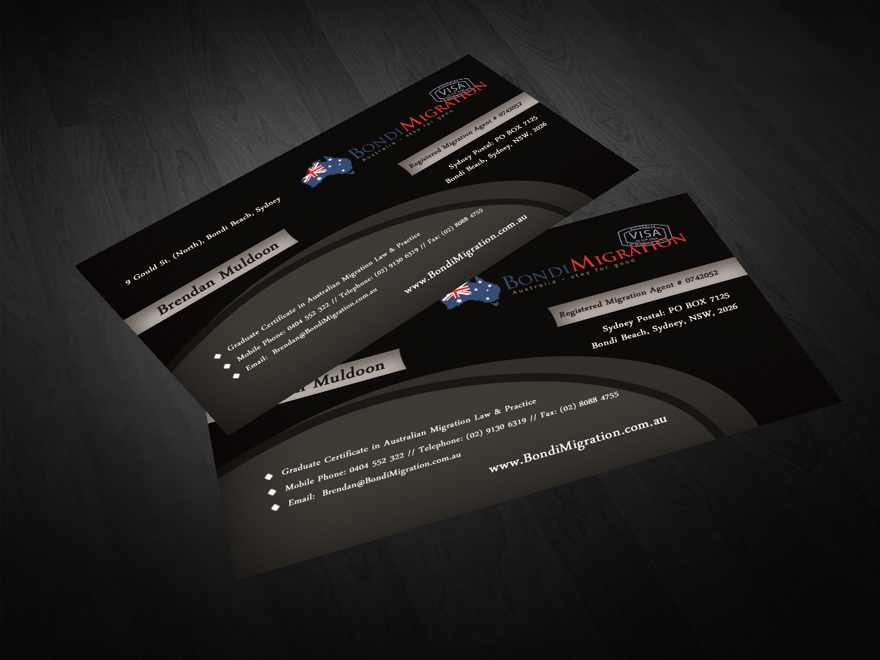 Business Card Design by Thomas_Wilkinson for Bondi Migration | Design #2123027