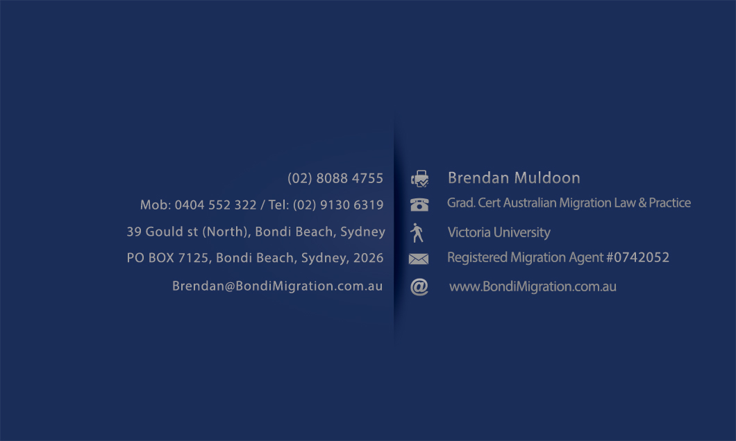Business Card Design by Anita2013 for Bondi Migration | Design #2149950