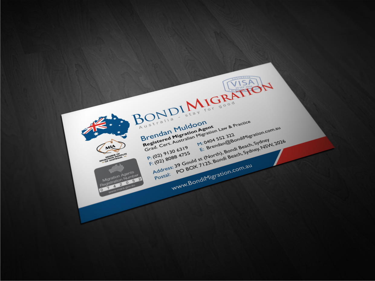 Business Card Design by Atvento Graphics for Bondi Migration | Design #2127437