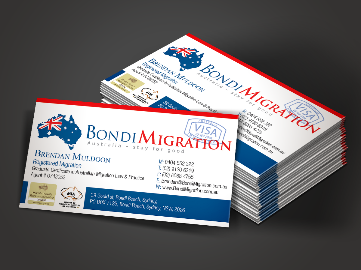 Visitenkarten-Design von Mon01 für Bondi Migration | Design #2133984