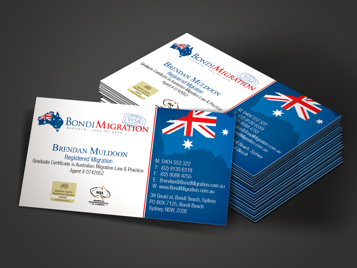 Visitenkarten-Design von Mon01 für Bondi Migration | Design #2134026