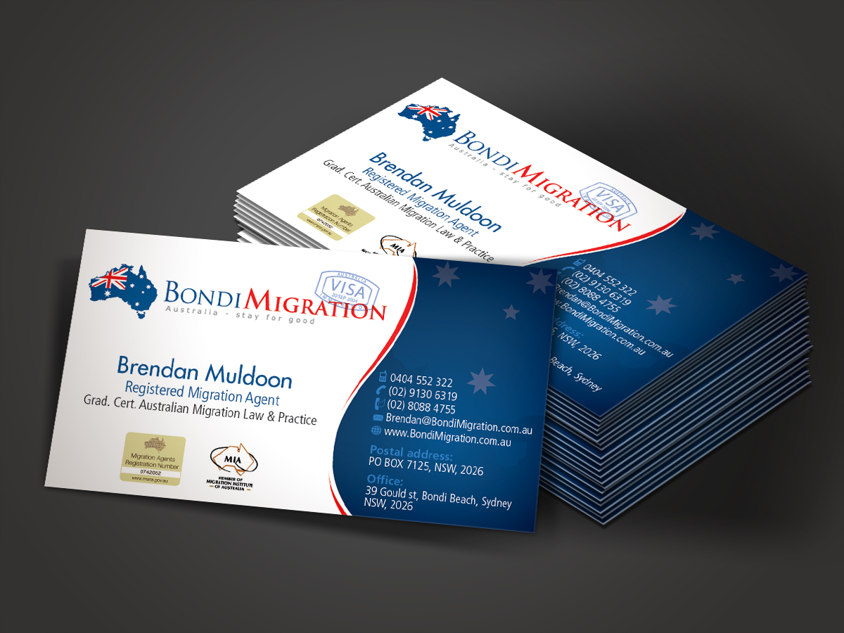 Diseño de Tarjeta de Presentación por Mon01 para Bondi Migration | Diseño #2141521