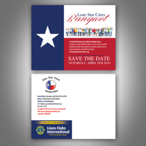 Postcard Design for Save the Date - Non Profit Fund Raising Banquet  | Postcard Design by earldesigns