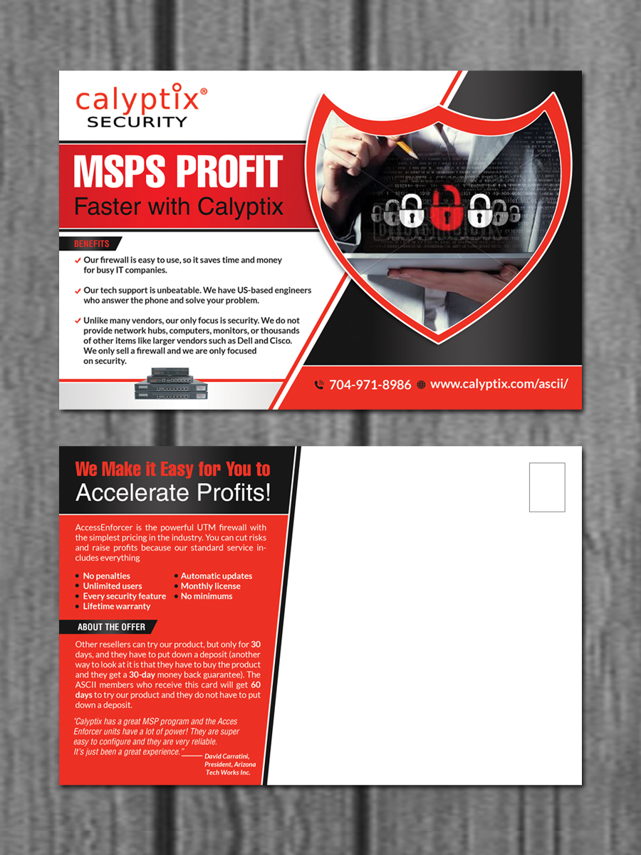 Postcard Design by creative.bugs for Calyptix | Design #9847126