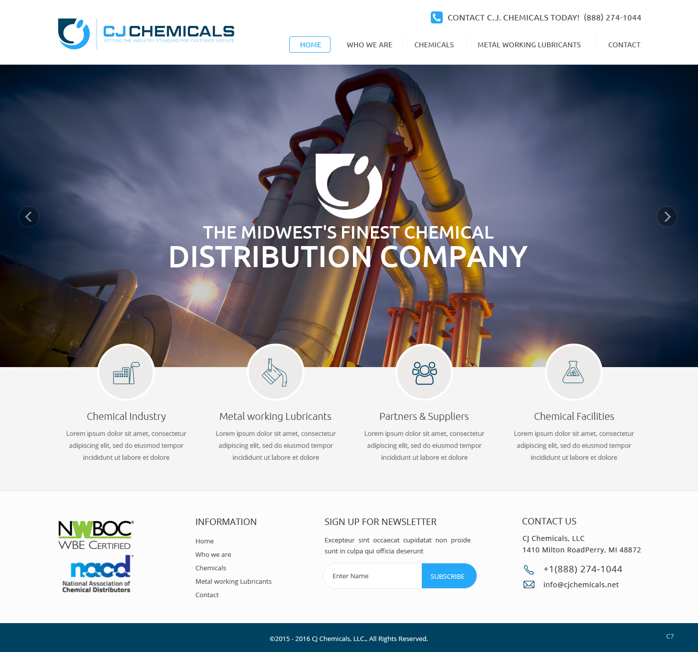 Web Design by pb for C.J. Chemicals | Design #9869711