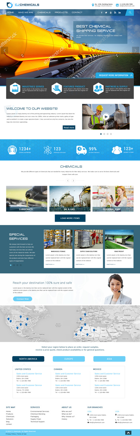 Web Design by kmatt for C.J. Chemicals | Design: #9858981
