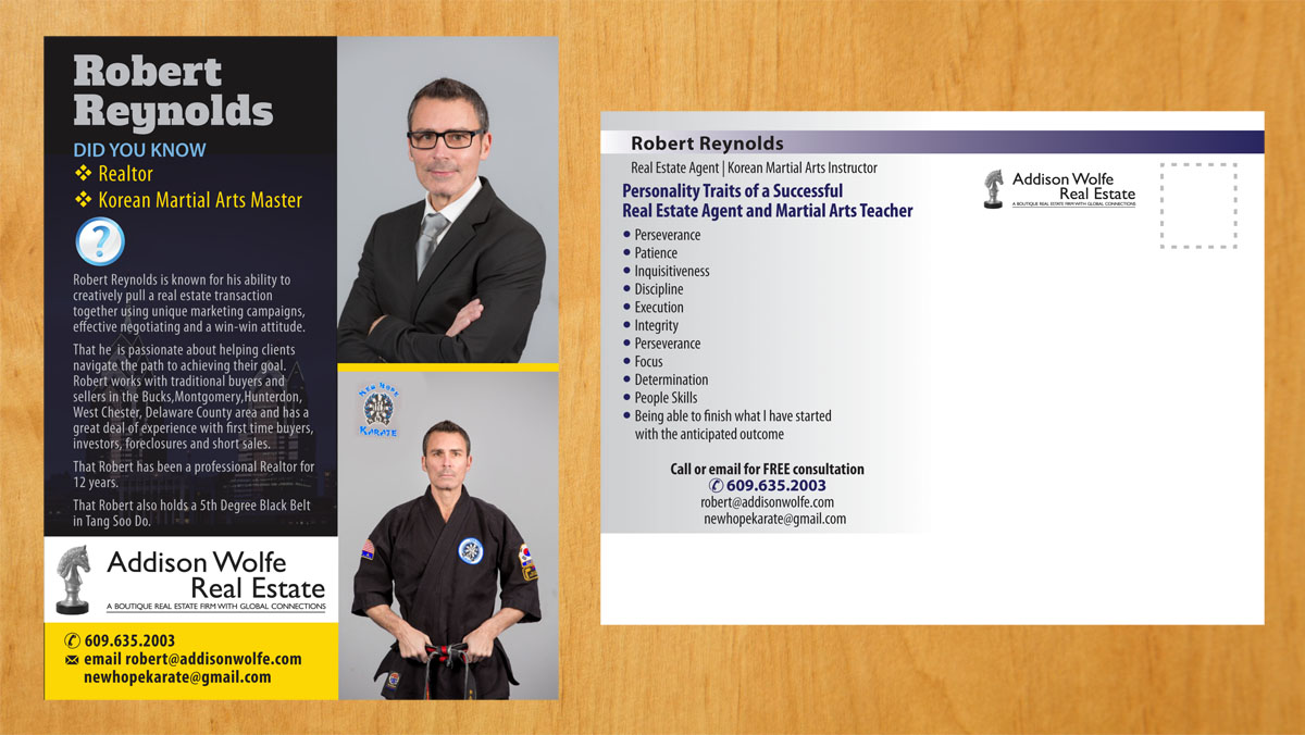 Design de Carte Postale par Venus L. Penaflor pour Addisonwolfe Real Estate | Design #9940856