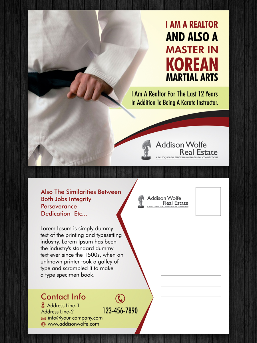 Postcard Design by ecorokerz for Addisonwolfe Real Estate | Design #9858113