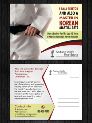Design de Carte Postale par ecorokerz pour Addisonwolfe Real Estate | Design : #9858113