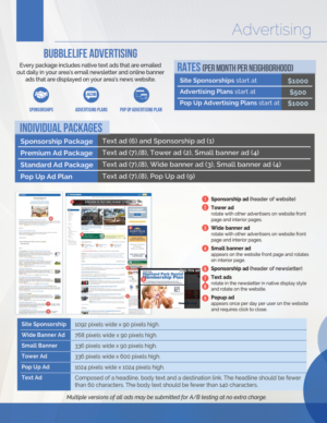 Diseño de Brochure por alessandroevge para BubbleLife Media LLC | Diseño: #9872758