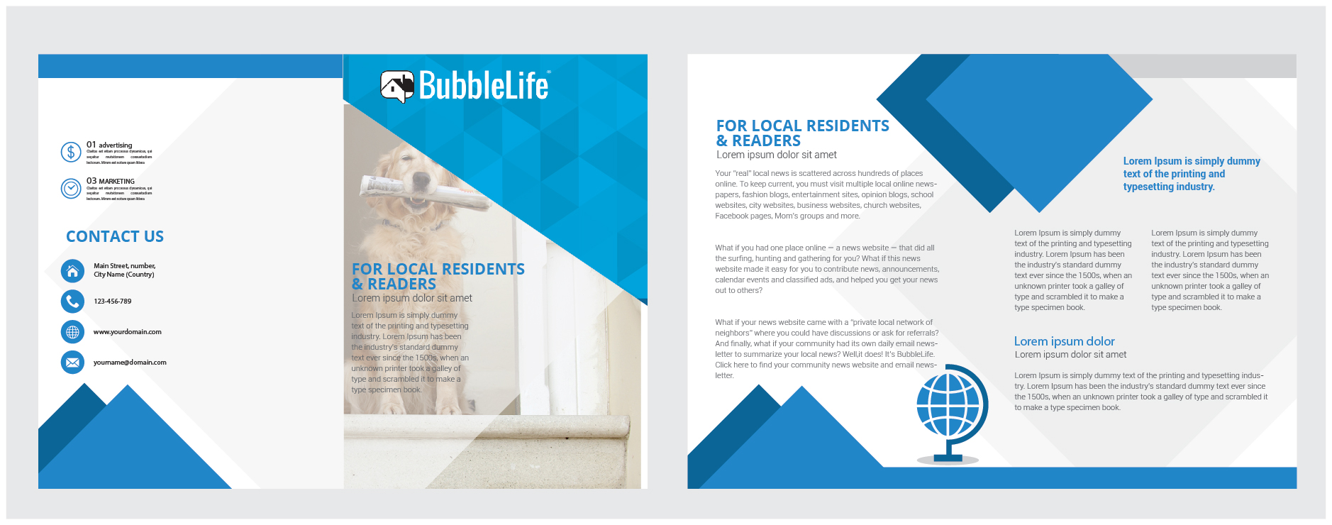 Design de Brochure par Logo Xtudio pour BubbleLife Media LLC | Design #9872278