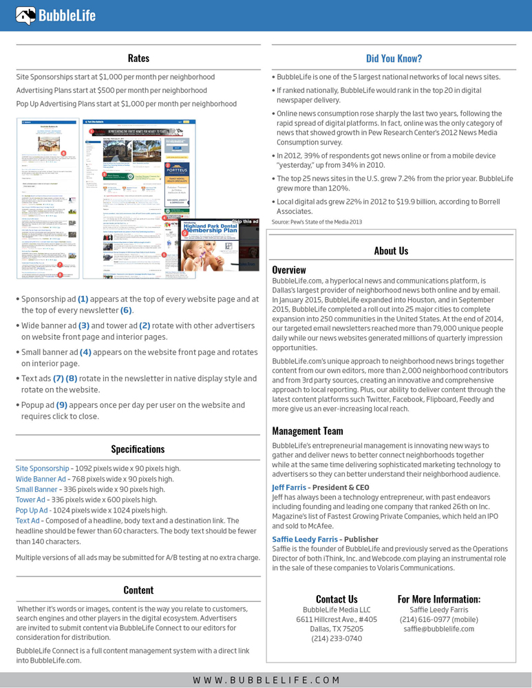 Diseño de Brochure por Little Z para BubbleLife Media LLC | Diseño #9860519