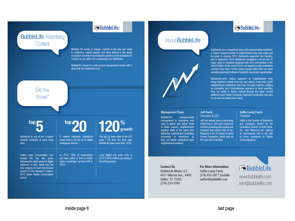 Design de Brochure par collers pour BubbleLife Media LLC | Design #9863938