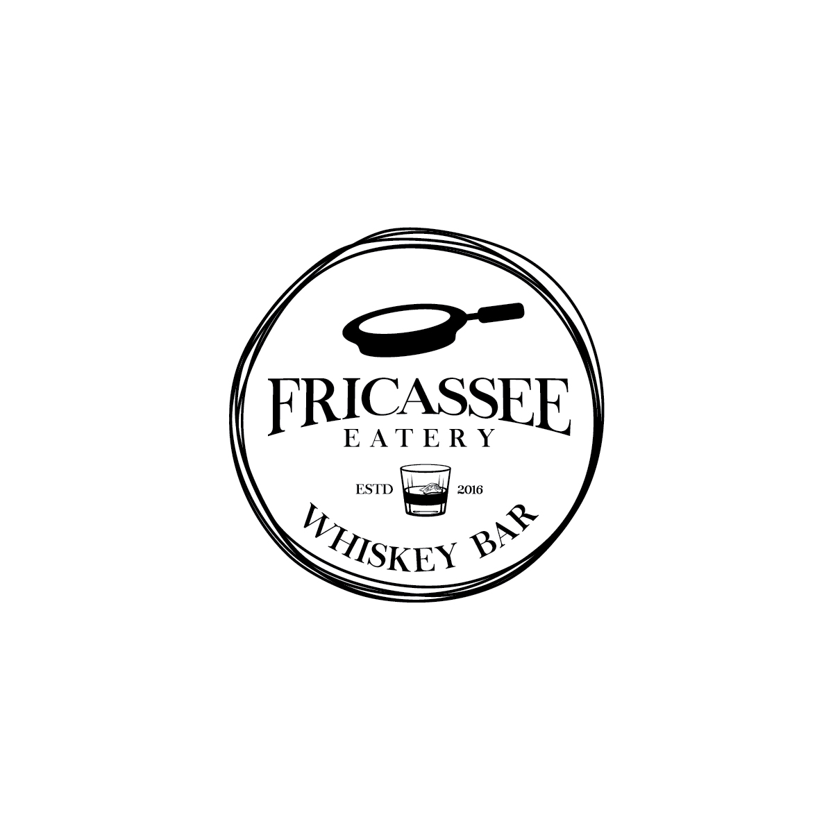 Diseño de Logo por pinkeart para FRICASSEE Eatery Whiskey Bar | Diseño #10000636
