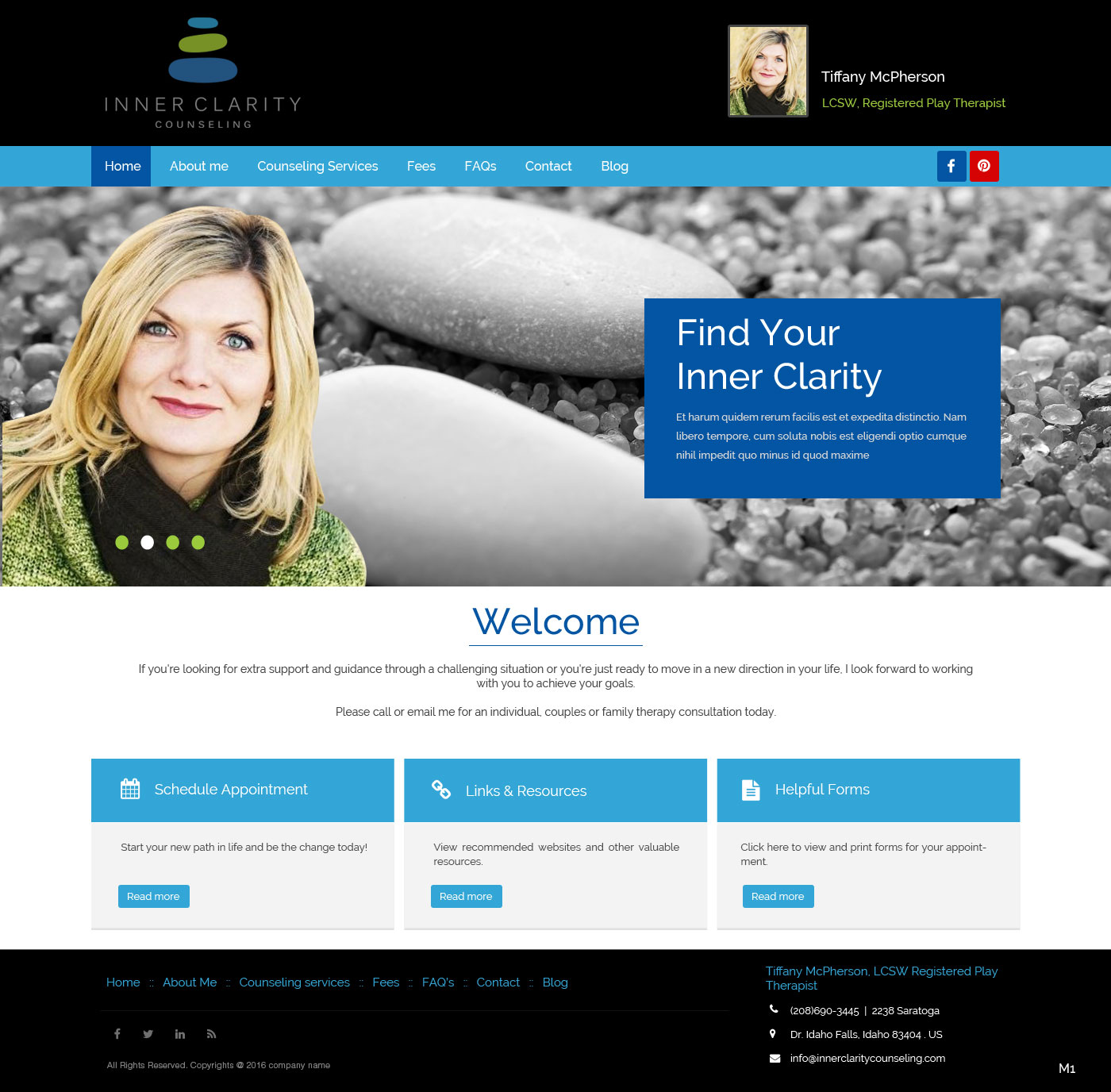 Wordpress Design by pb for Inner Clarity Counseling | Design #9855783