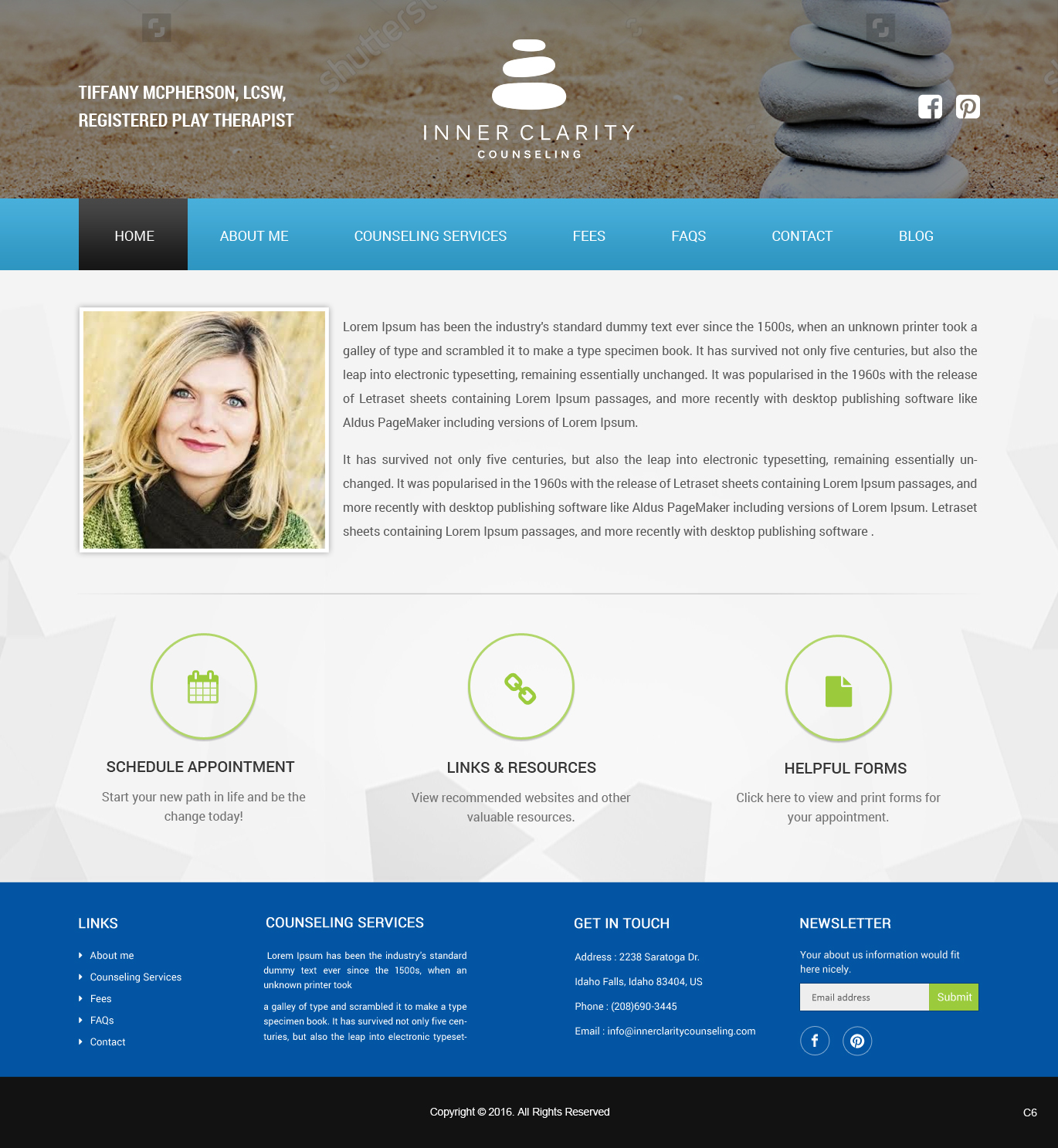 Wordpress Design by pb for Inner Clarity Counseling | Design #9855784