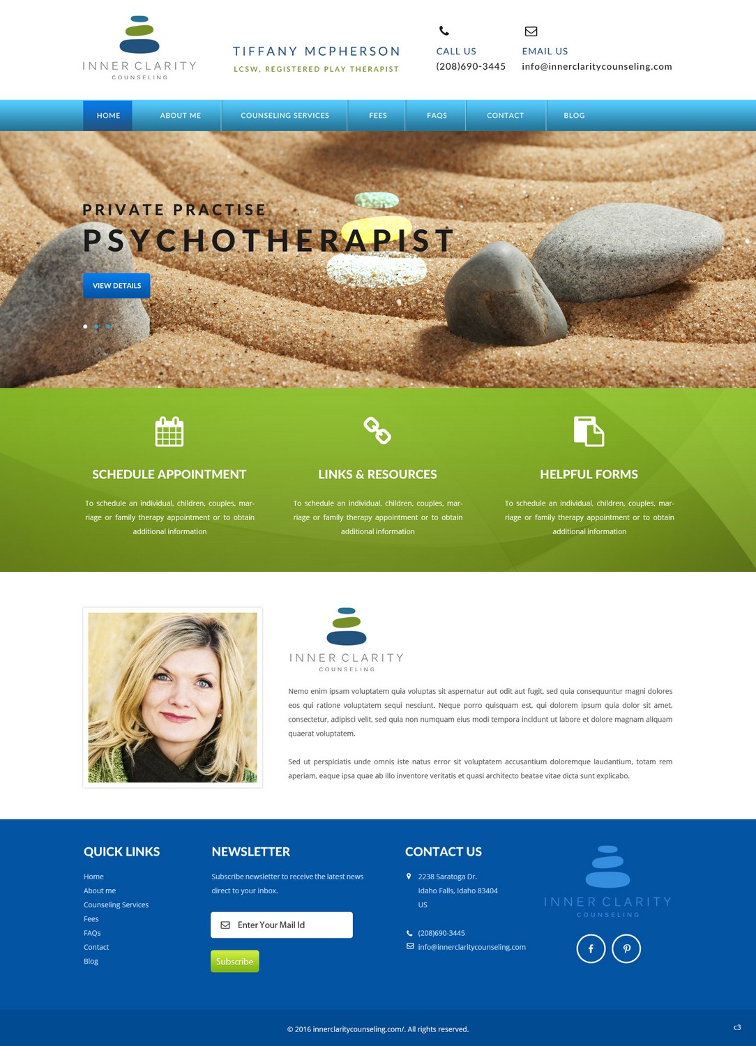 Wordpress Design by pb for Inner Clarity Counseling | Design #9856086