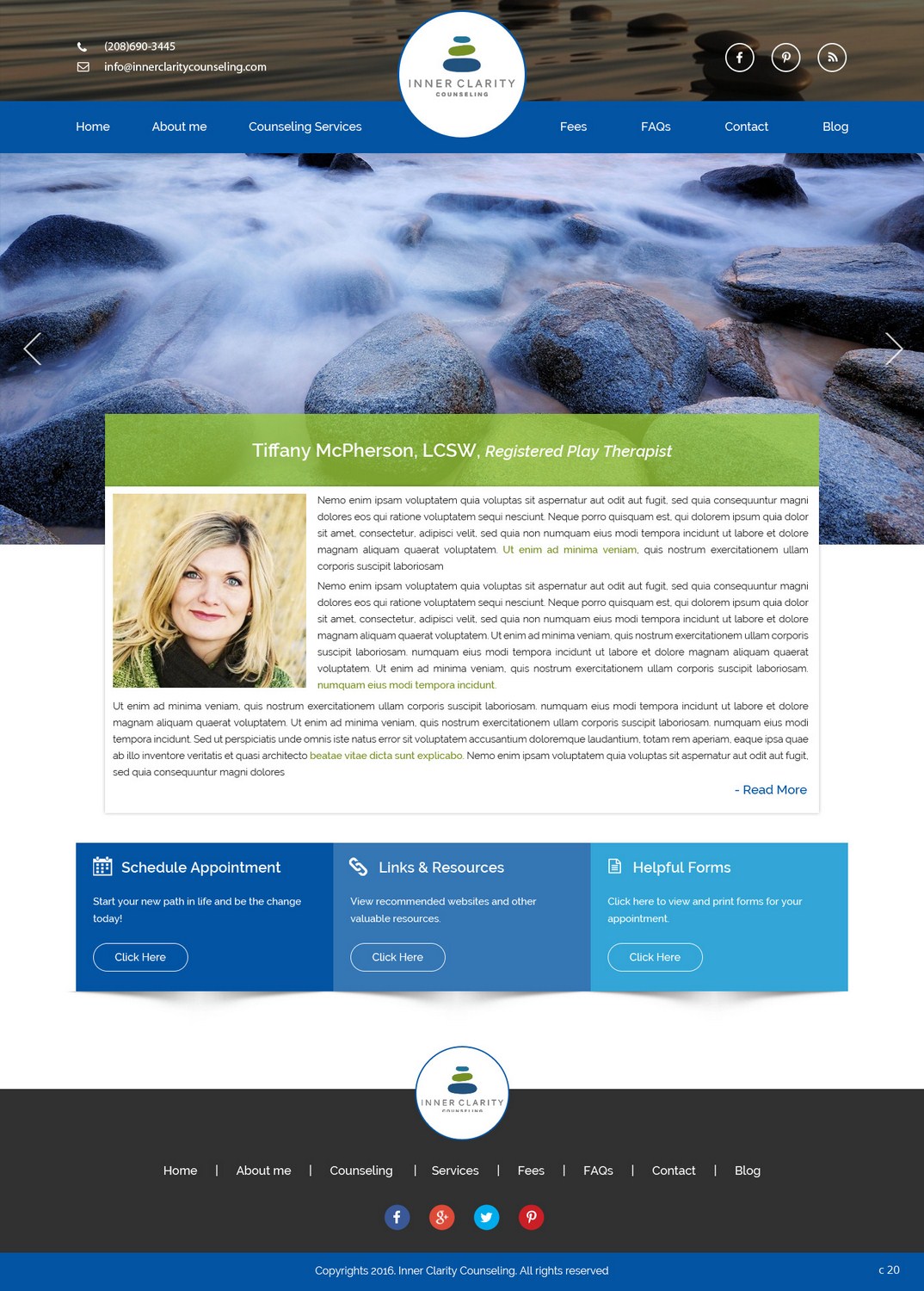 Wordpress Design by pb for Inner Clarity Counseling | Design #9856087