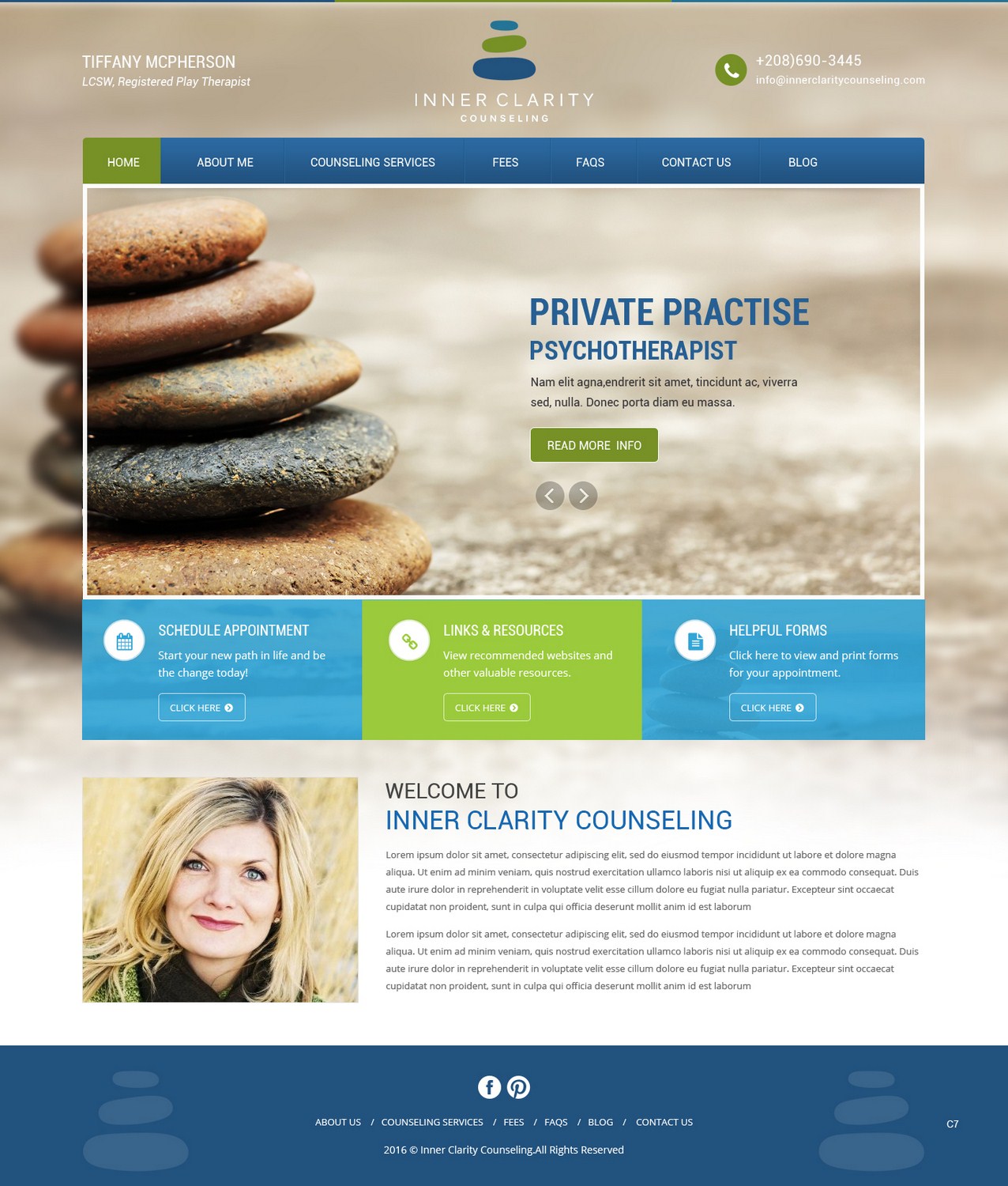 Wordpress Design by pb for Inner Clarity Counseling | Design #9856090