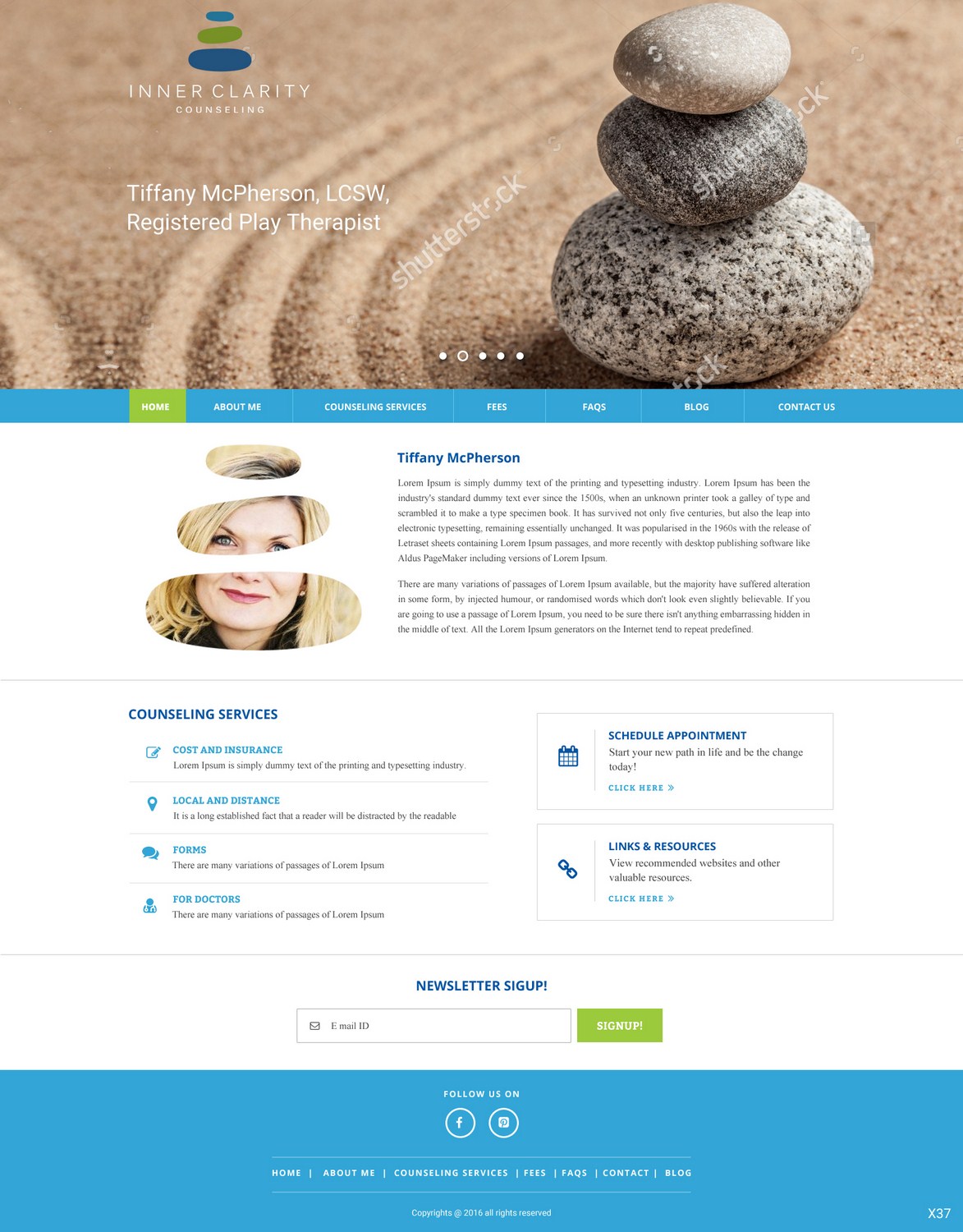 Wordpress Design by pb for Inner Clarity Counseling | Design #9856091