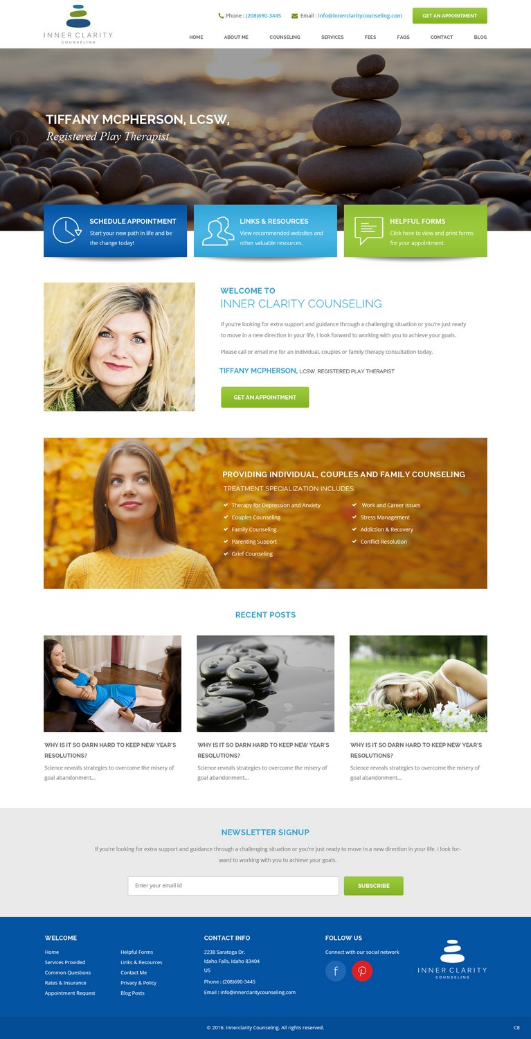 Wordpress Design by pb for Inner Clarity Counseling | Design #9859859