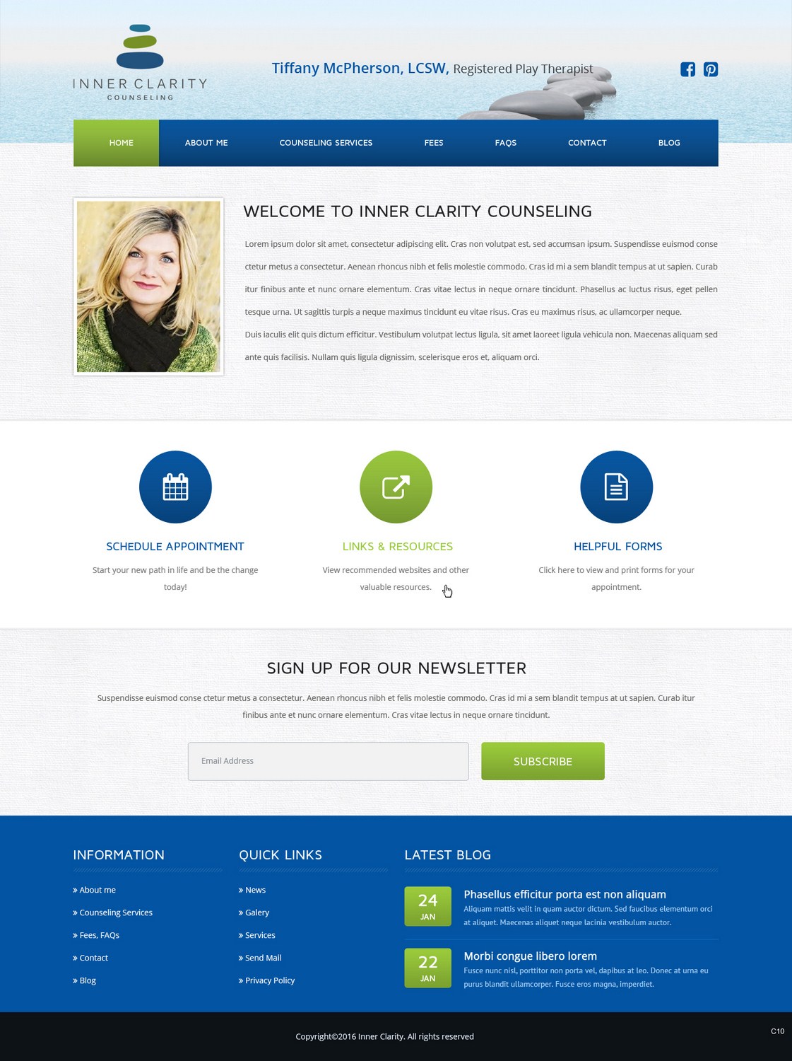 Diseño Wordpress por pb para Inner Clarity Counseling | Diseño #9859860