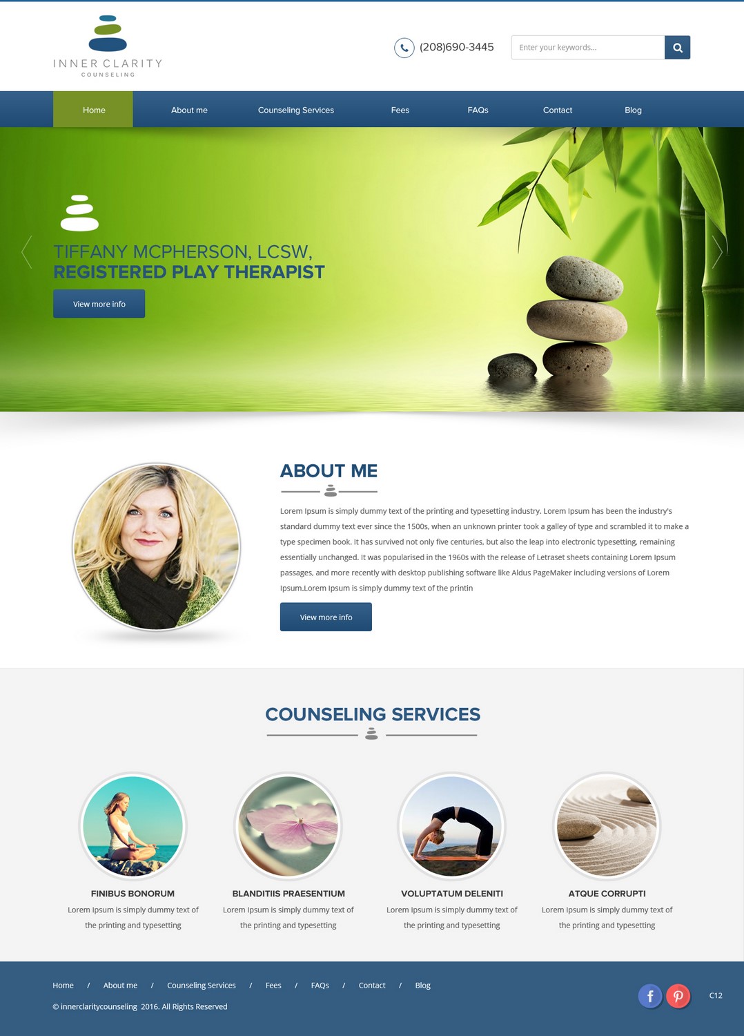 Wordpress Design by pb for Inner Clarity Counseling | Design #9861308
