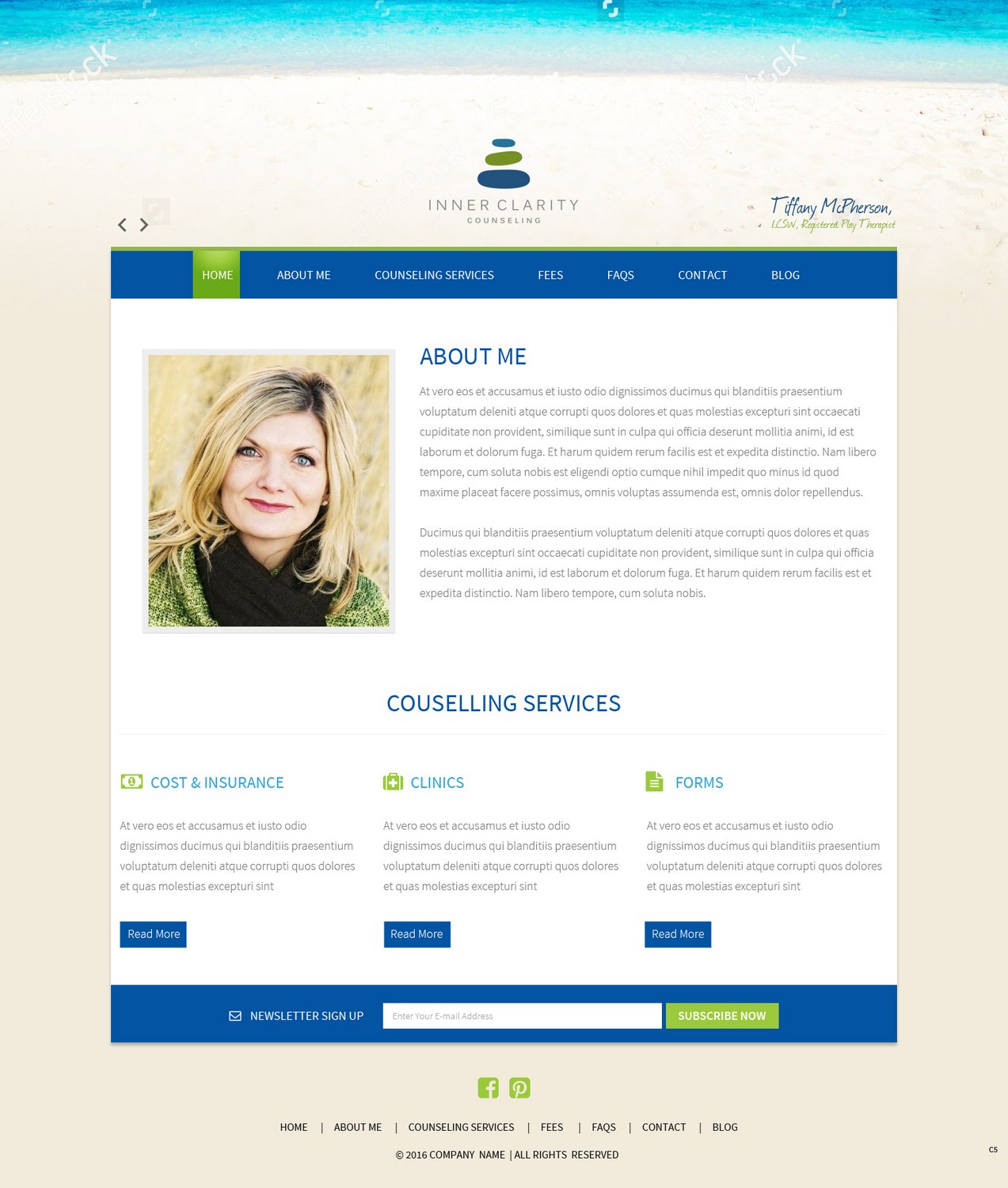 Wordpress Design by pb for Inner Clarity Counseling | Design #9869840