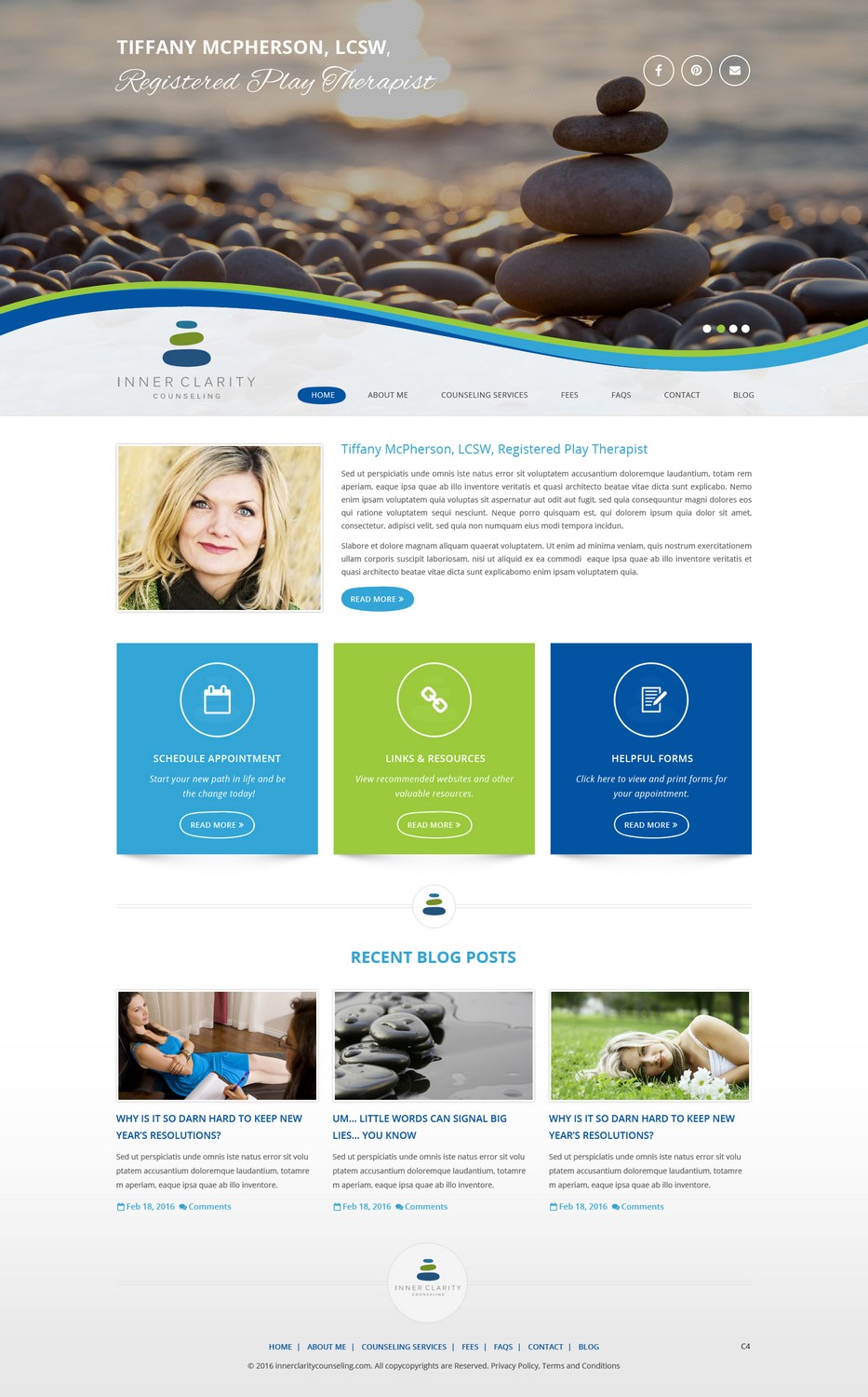Wordpress Design by pb for Inner Clarity Counseling | Design #9894323