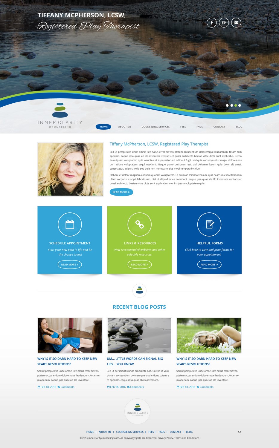 Wordpress Design by pb for Inner Clarity Counseling | Design: #9894324