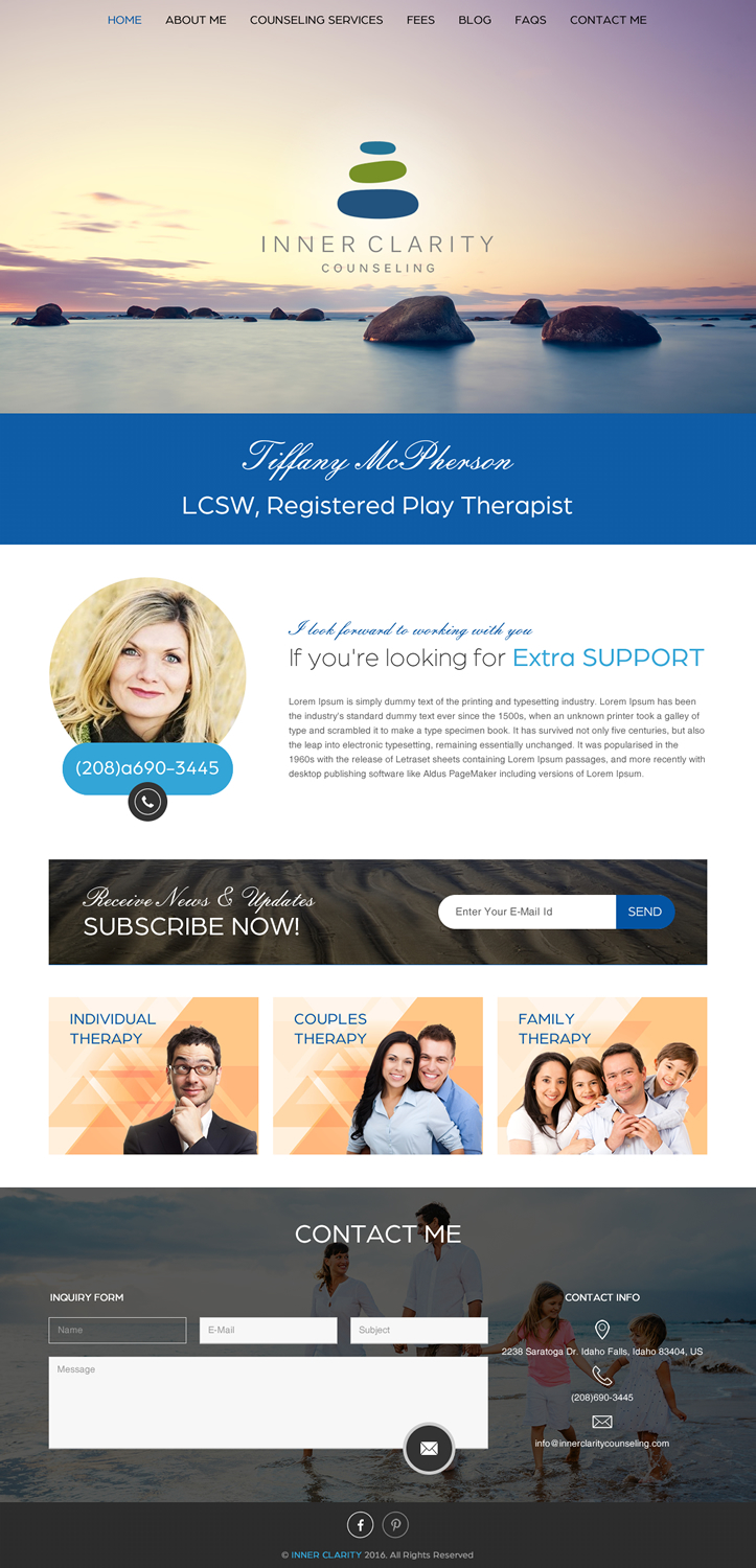 Wordpress Design by rightway for Inner Clarity Counseling | Design #9859191