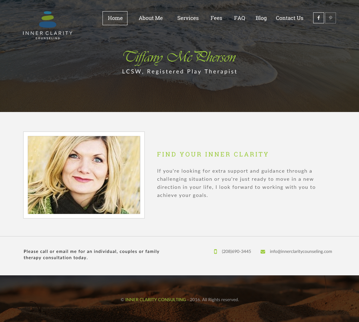 Diseño Wordpress por rightway para Inner Clarity Counseling | Diseño #9872153