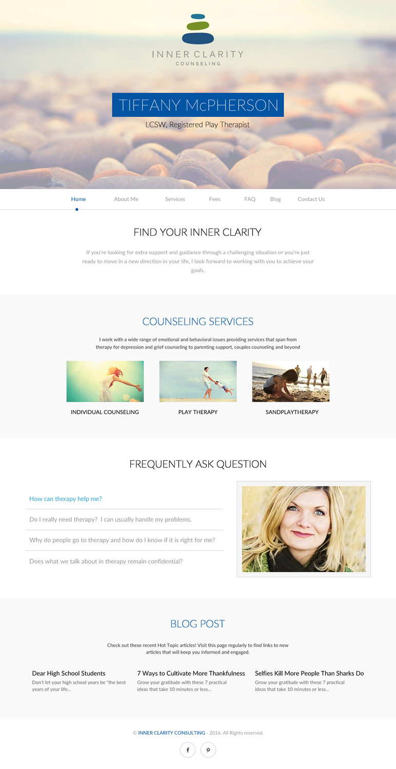 Wordpress Design by rightway for Inner Clarity Counseling | Design #9872174