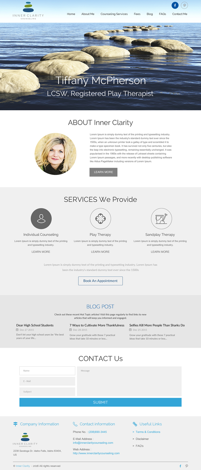 Diseño Wordpress por rightway para Inner Clarity Counseling | Diseño #9878103