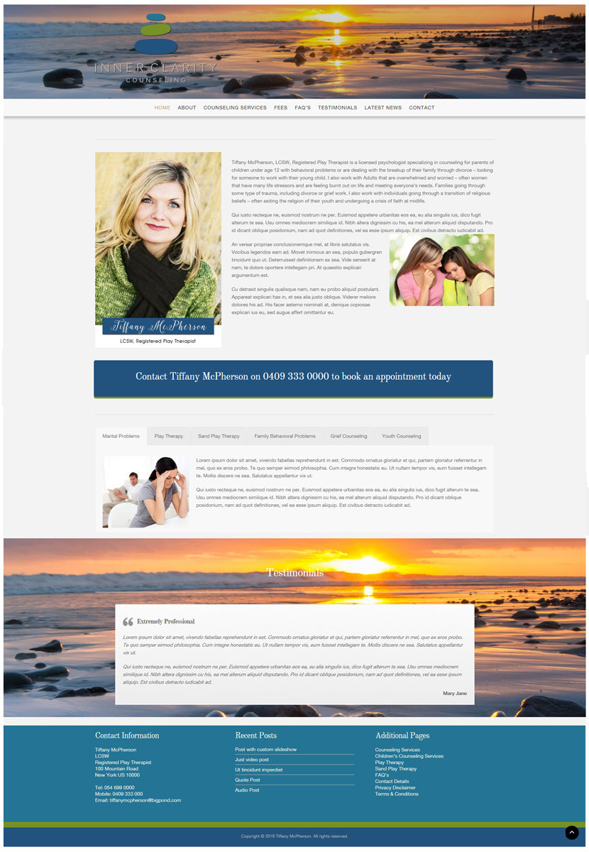 Diseño Wordpress por Advernet Designs para Inner Clarity Counseling | Diseño #9900554