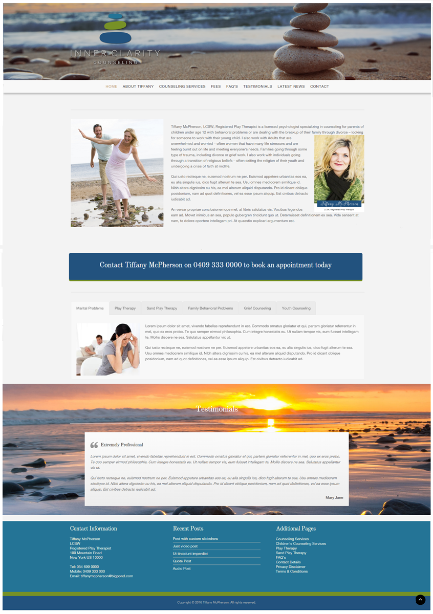 Wordpress Design by Advernet Designs for Inner Clarity Counseling | Design #9904860