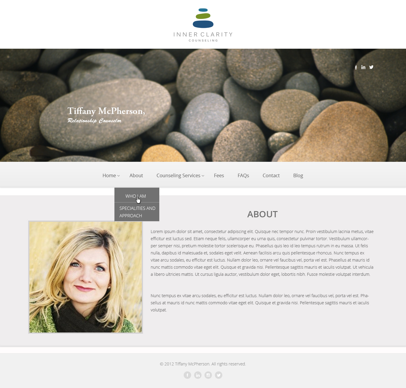Wordpress Design by NS for Inner Clarity Counseling | Design #9869512
