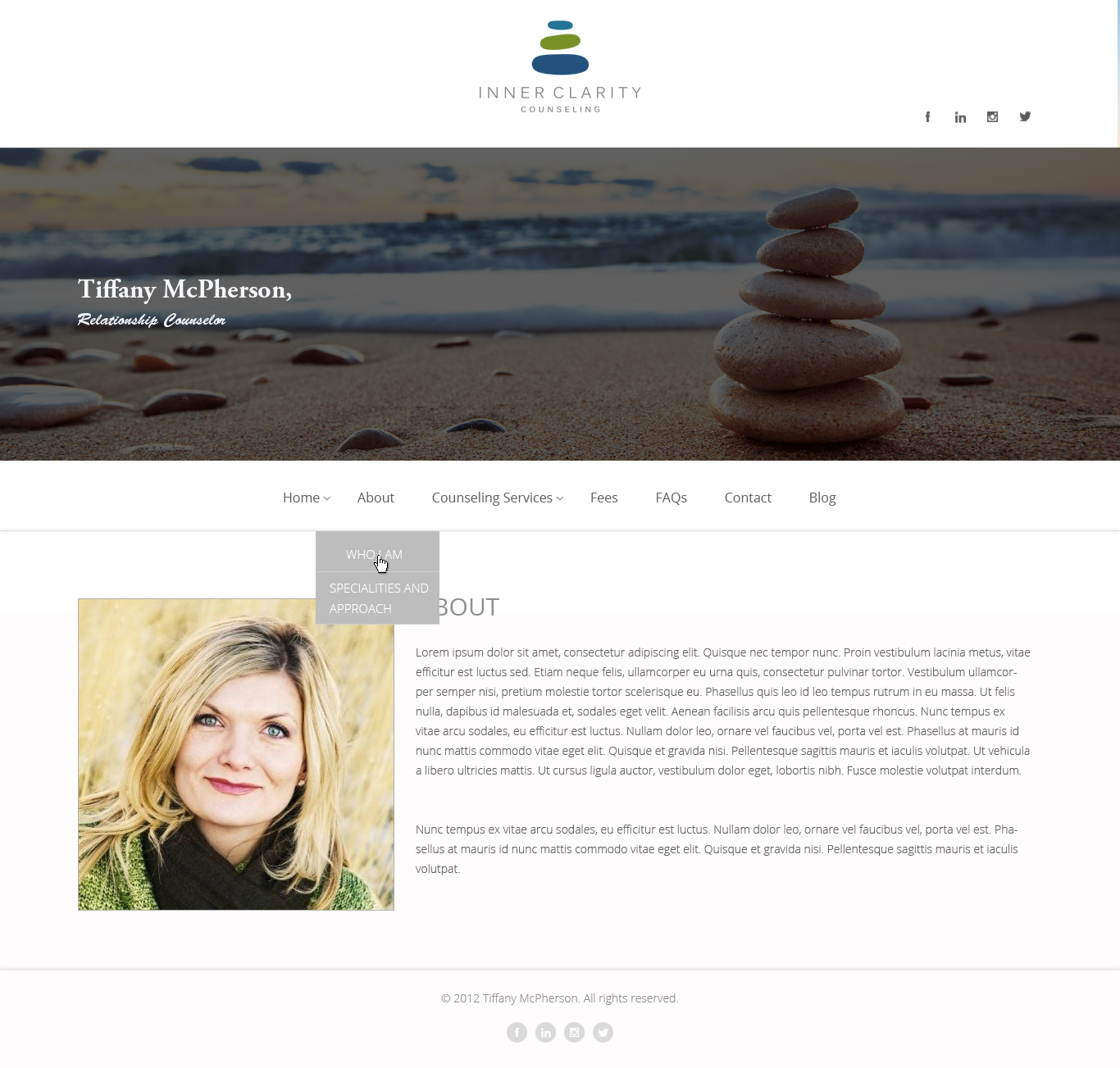 Wordpress Design by NS for Inner Clarity Counseling | Design #9869513