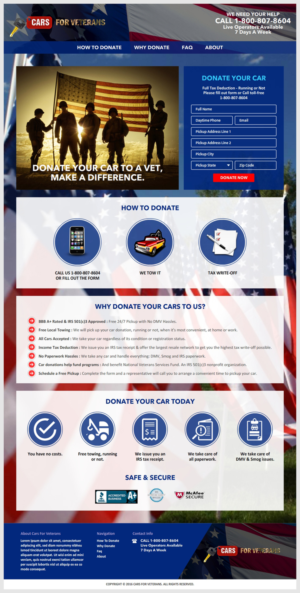 New Website Design for Cars for Veterans.org - A Site for People to Donate Cars to War / Disabled Ve | Web Design by -Marc-
