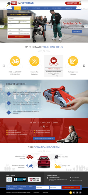 New Website Design for Cars for Veterans.org - A Site for People to Donate Cars to War / Disabled Ve | Web Design by Sbss