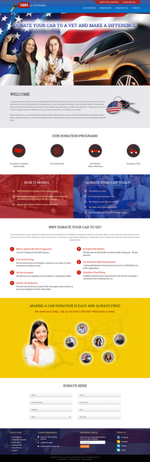 New Website Design for Cars for Veterans.org - A Site for People to Donate Cars to War / Disabled Ve | Web Design by Tpith
