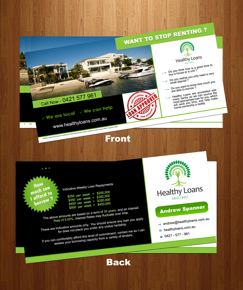 Brochure Design by NatPearlDesigns for Healthy Loans Gold Coast | Design #2137879
