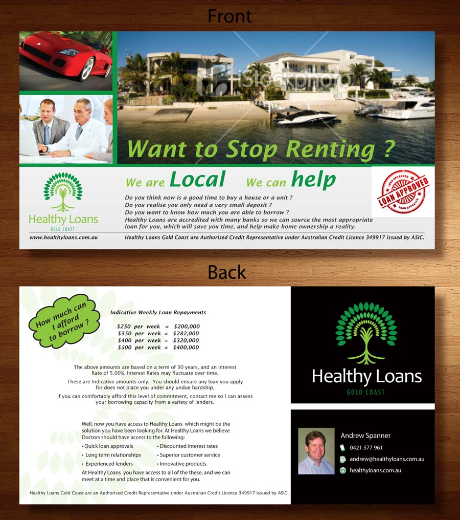 Design de Brochure par theblueart pour Healthy Loans Gold Coast | Design #2132002