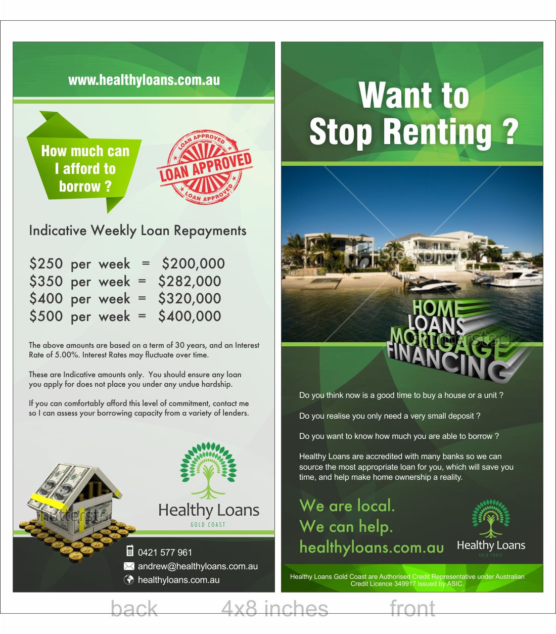 Design de Brochure par Savitra pour Healthy Loans Gold Coast | Design #2131672