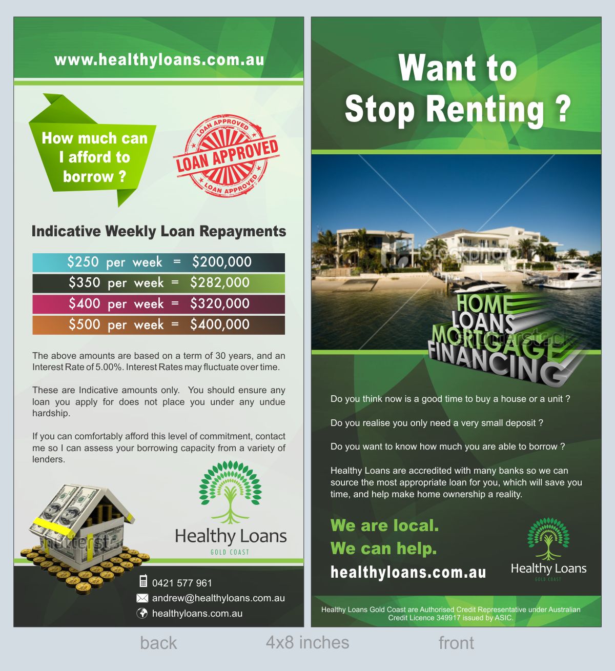 Brochure Design by Savitra for Healthy Loans Gold Coast | Design #2138756