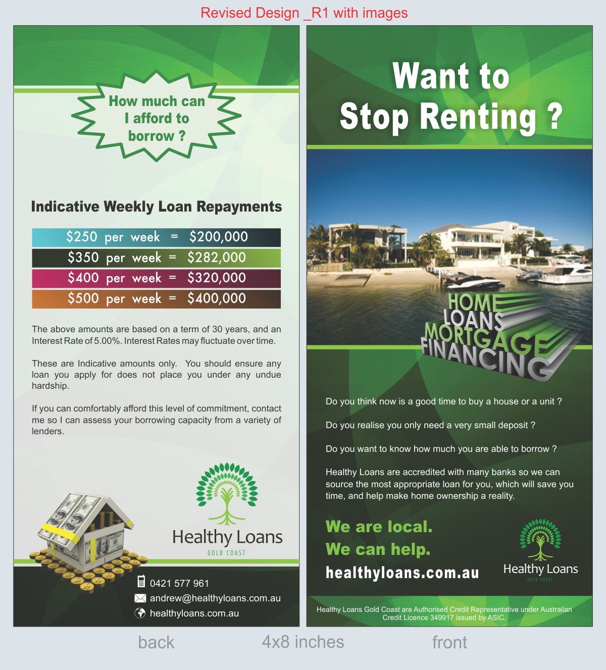 Design de Brochure par Savitra pour Healthy Loans Gold Coast | Design #2143958