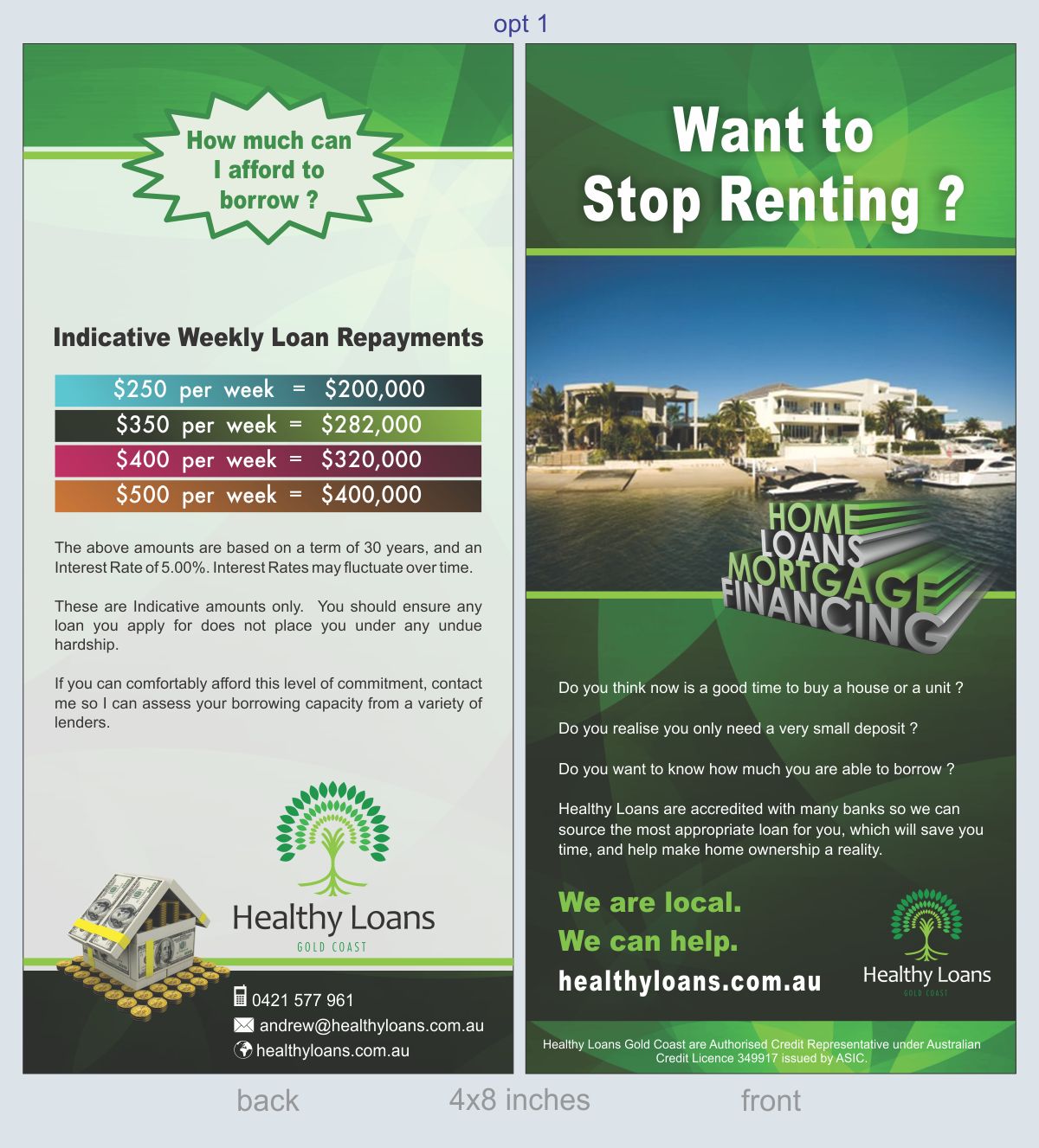 Diseño de Brochure por Savitra para Healthy Loans Gold Coast | Diseño #2163151